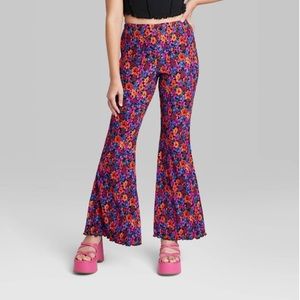 wild fable high-rise plisse flare pants